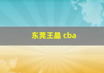 东莞王晶 cba